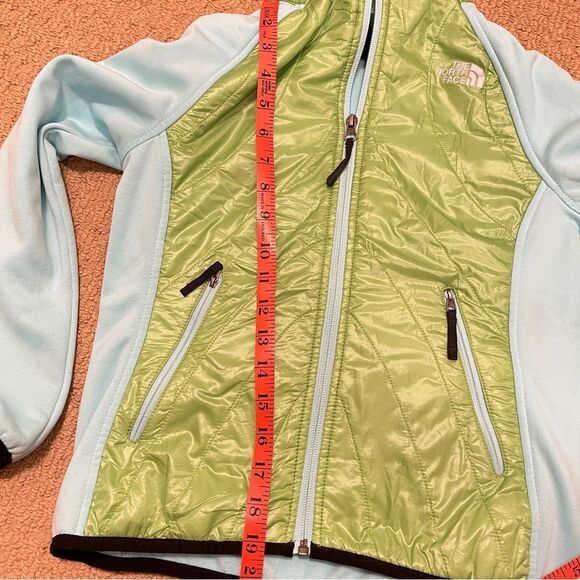 North Face Girls Fleece Hybrid Jacket Blue & Lime - 10-12Y - Picture 7 of 11